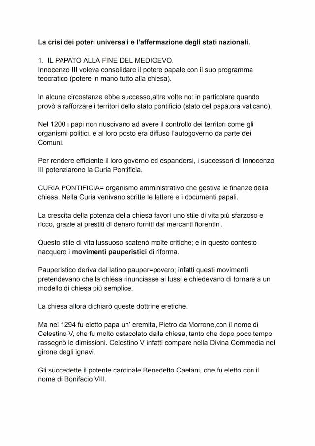 Know La crisi dei poteri universali e l’affermazione degli stati nazionali. thumbnail
