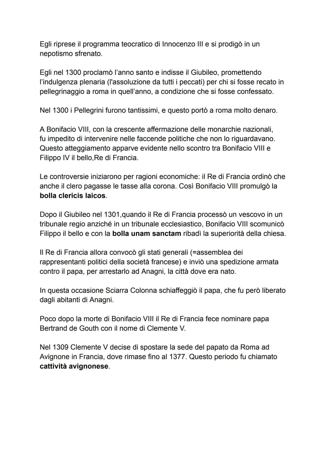 La crisi dei poteri universali e l'affermazione degli stati nazionali.
1. IL PAPATO ALLA FINE DEL MEDIOEVO.
Innocenzo III voleva consolidare