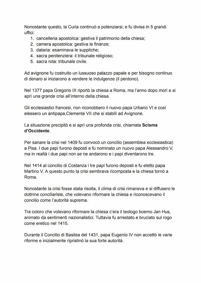 La crisi dei poteri universali e l'affermazione degli stati nazionali.
1. IL PAPATO ALLA FINE DEL MEDIOEVO.
Innocenzo III voleva consolidare