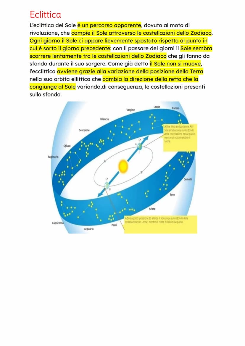 Il moto di rivoluzione terrestre
La Terra compie un moto di rivoluzione attorno al Sole percorrendo
un'orbita ellittica. Il moto di rivoluzi