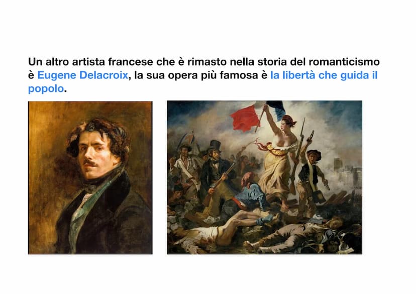 Il Romanticismo
L'arte romantica si sviluppa verso la fine del XVIII secolo e gli inizi del
XIX secolo in Germania, per poi diffondersi in F