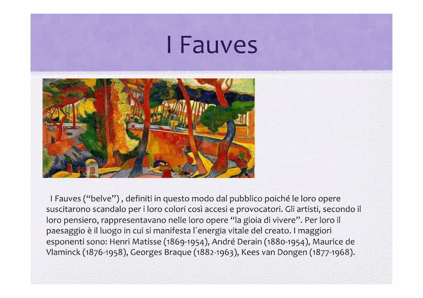 Le avanguardie
artistiche TAT
Per avanguardia artistica si intende un'opinione artistica fuori dagli schemi convenzionali; si tratta di un f