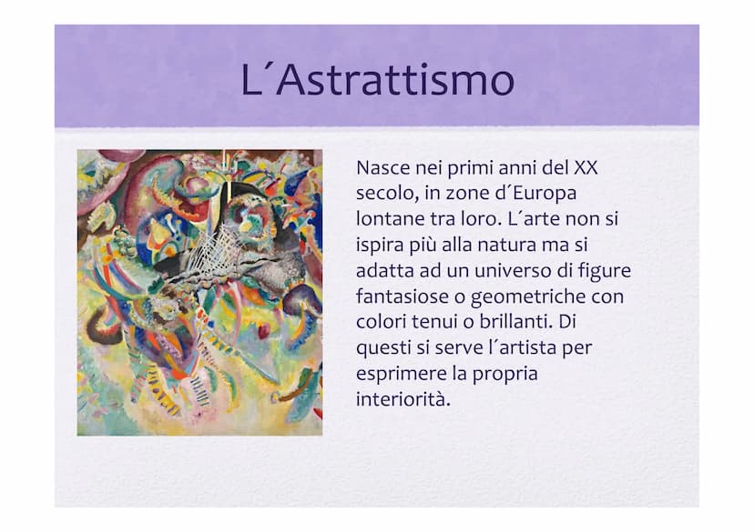 Le avanguardie
artistiche TAT
Per avanguardia artistica si intende un'opinione artistica fuori dagli schemi convenzionali; si tratta di un f