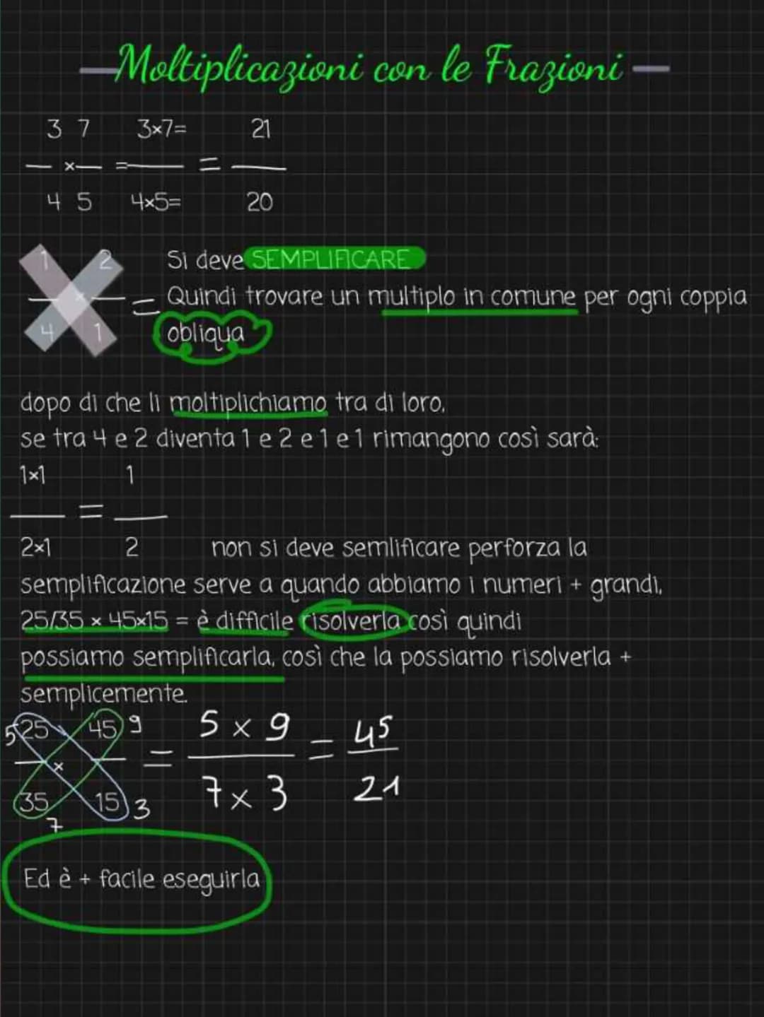37
-Moltiplicazioni con le Frazioni -
45
X— =
2x1
(35
3x7=
4x5=
11
21
dopo di che li moltiplichiamo tra di loro.
se tra 4 e 2 diventa 1 e 2 