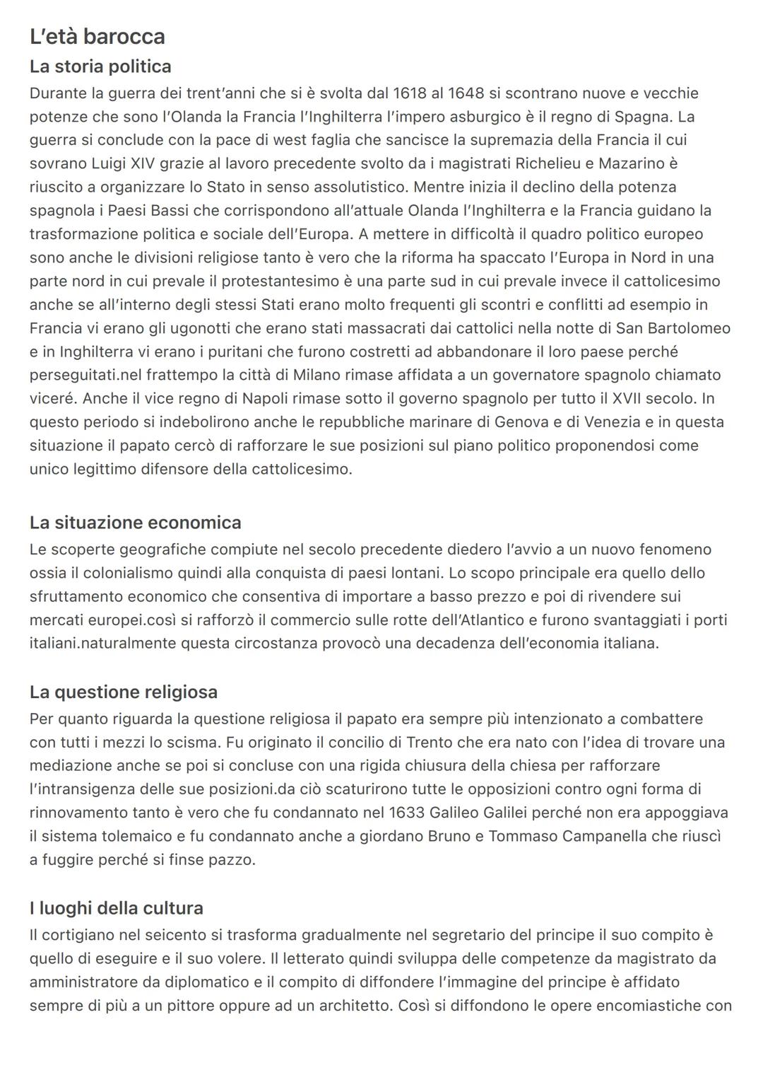 # L'età barocca

La storia politica

Durante la guerra dei trent'anni che si è svolta dal 1618 al 1648 si scontrano nuove e vecchie
potenze 