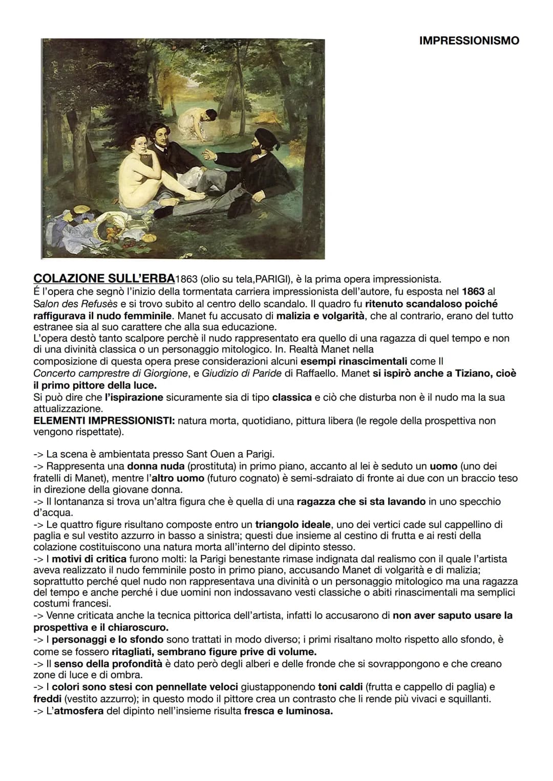 IMPRESSIONISMO
L'IMPRESSIONISMO (1784-1886)
Il 1870 è un'anno di profondi cambiamenti, dopo la sconfitta di napoleone la Francia volta
defin