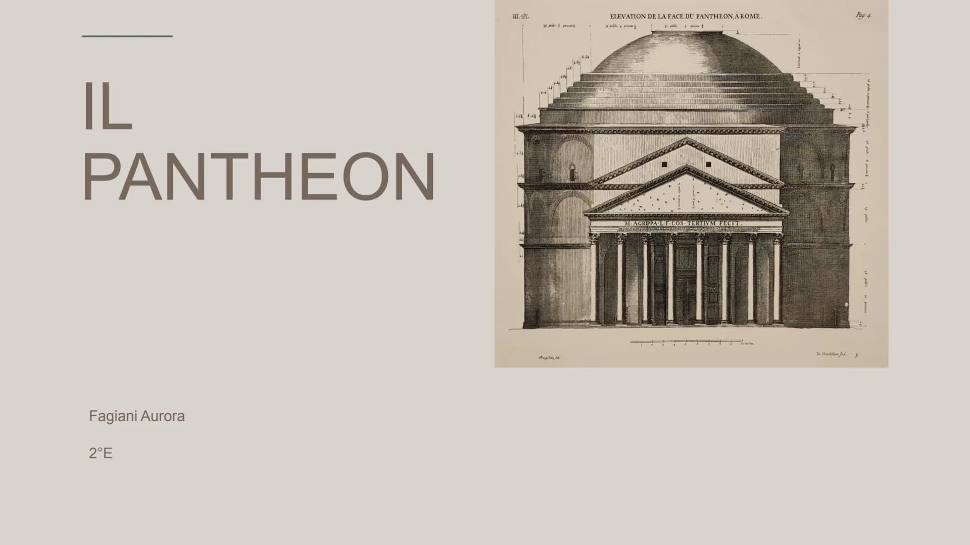 IL
PANTHEON
Fagiani Aurora
2°E
III. PL.
14.4
1644
35 pide pour
Augiran Ad.
ELEVATION DE LA FACE DU PANTHEON, AROME.
31 +
M. AGRIPPA L-F COS-