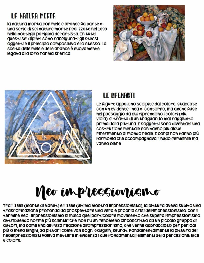 Post impressionismo
se l'Impressionismo era stato la tendenza a rappresentare non un soggetto in particolare,
ma ciò che si presentava agli 