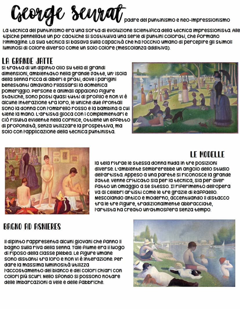 Post impressionismo
se l'Impressionismo era stato la tendenza a rappresentare non un soggetto in particolare,
ma ciò che si presentava agli 