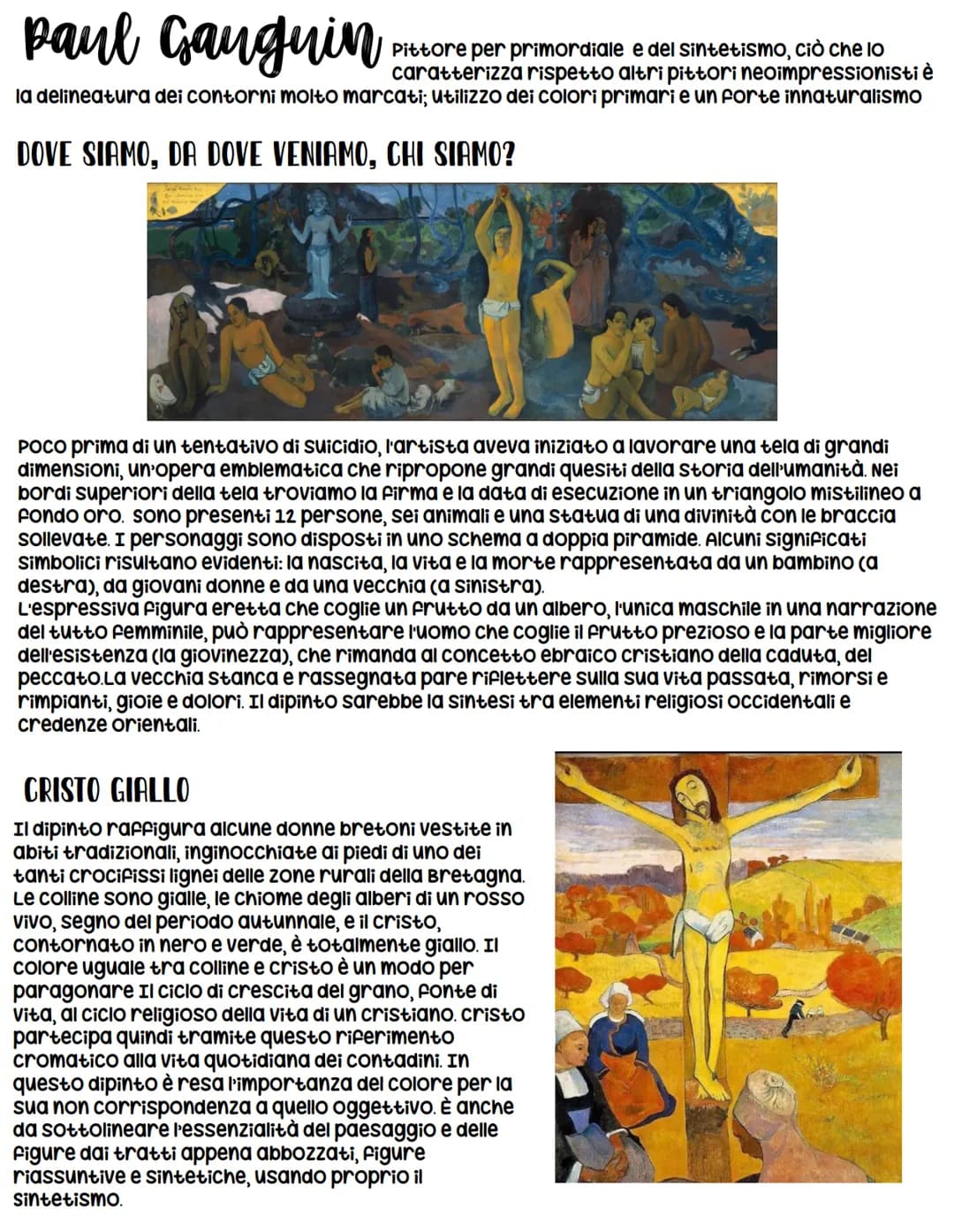 Post impressionismo
se l'Impressionismo era stato la tendenza a rappresentare non un soggetto in particolare,
ma ciò che si presentava agli 