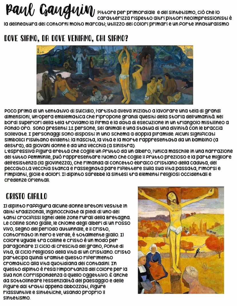 Post impressionismo
se l'Impressionismo era stato la tendenza a rappresentare non un soggetto in particolare,
ma ciò che si presentava agli 