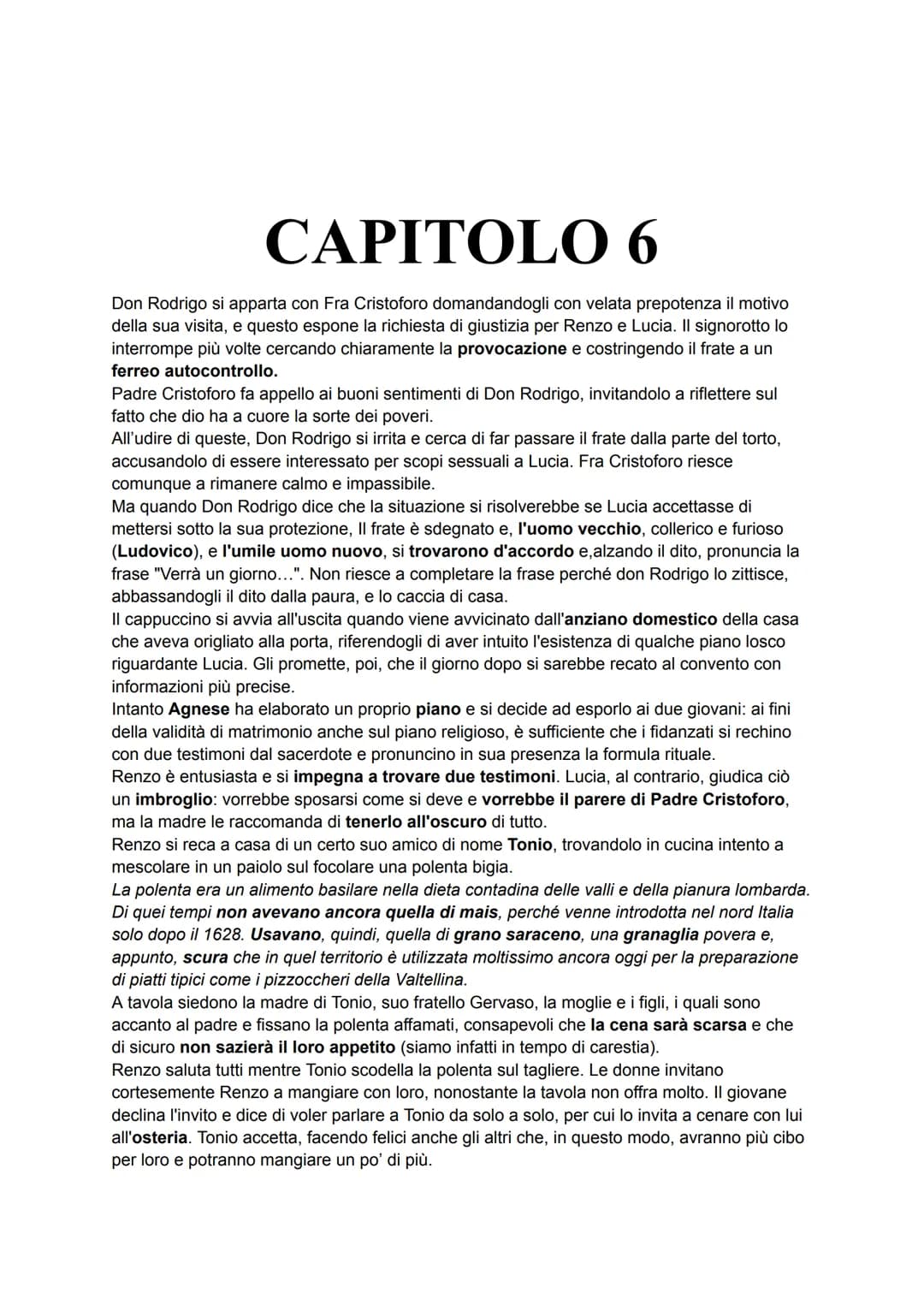 CAPITOLO 5
Il quinto capitolo dei Promessi Sposi si apre con il colloquio di Padre Cristoforo con Agnese
e Lucia, le quali lo informano del 