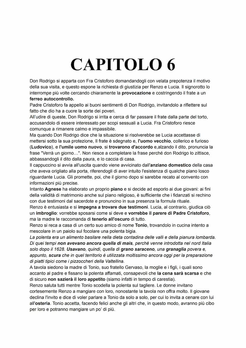 CAPITOLO 5
Il quinto capitolo dei Promessi Sposi si apre con il colloquio di Padre Cristoforo con Agnese
e Lucia, le quali lo informano del 