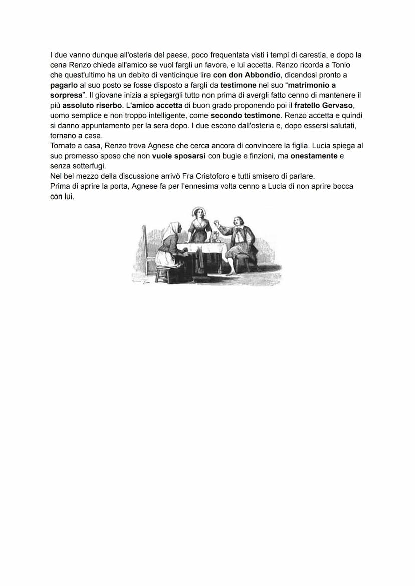 CAPITOLO 5
Il quinto capitolo dei Promessi Sposi si apre con il colloquio di Padre Cristoforo con Agnese
e Lucia, le quali lo informano del 
