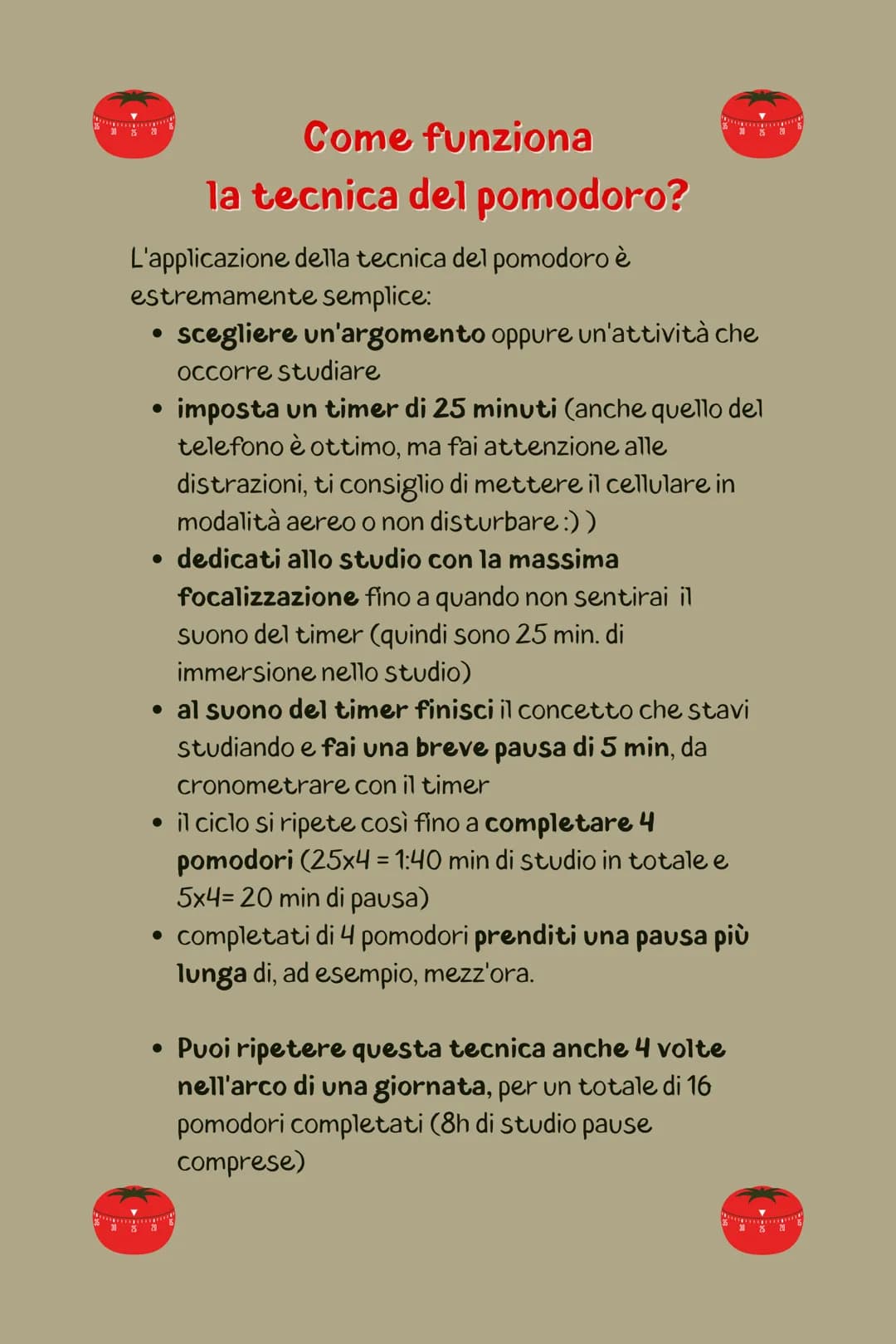 la tecnica
del pomodoro
per migliorare
nello studio Come nasce
la tecnica del pomodoro?
La tecnica del pomodoro è stata sviluppata da
France