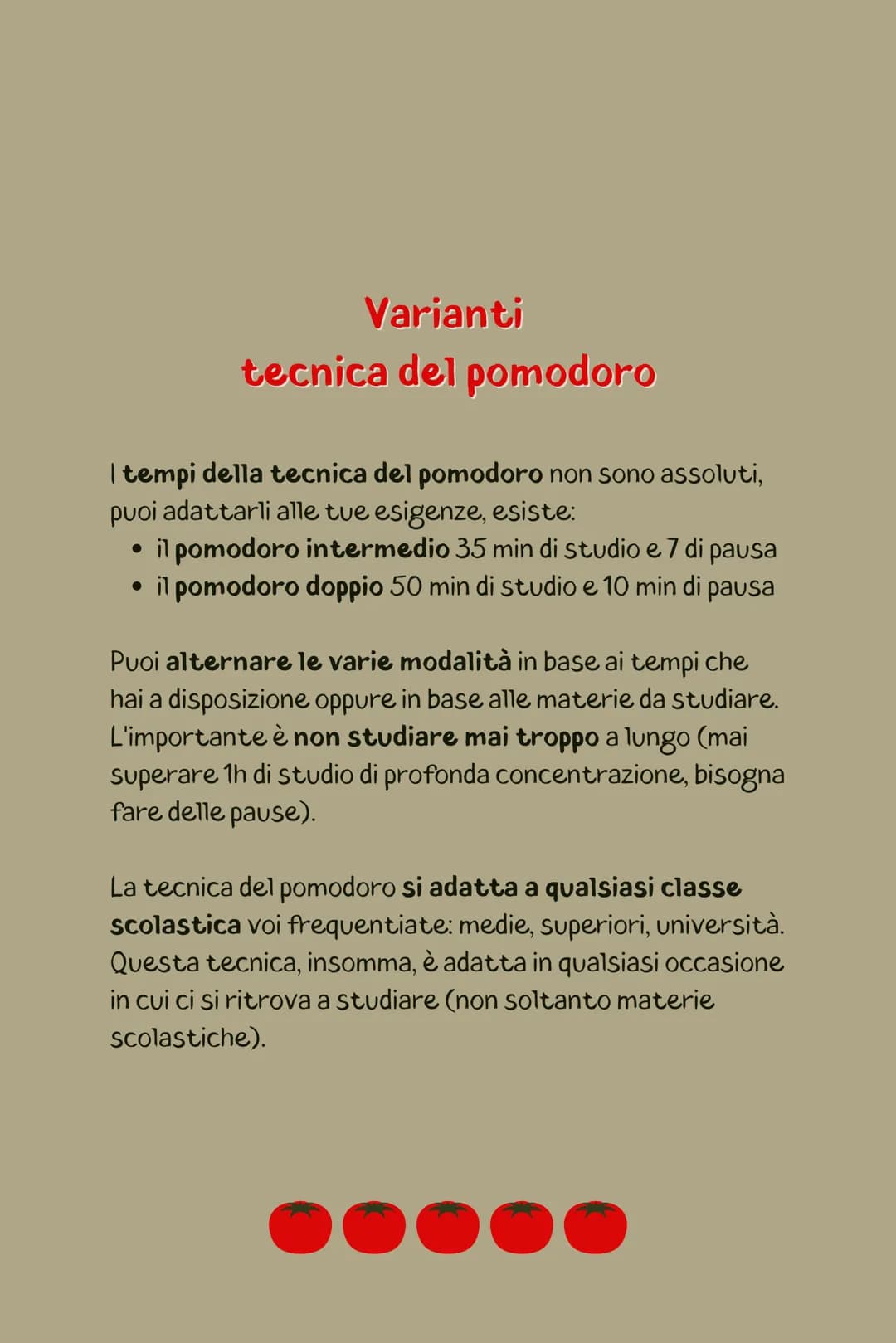 la tecnica
del pomodoro
per migliorare
nello studio Come nasce
la tecnica del pomodoro?
La tecnica del pomodoro è stata sviluppata da
France