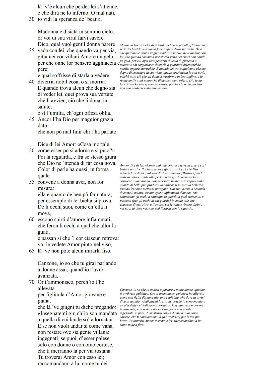 «Donne ch'avete intelletto d'amore»
(Vita nuova, cap. XIX)
È il capitolo di svolta dell'opera, quello in cui Dante (dopo l'equivoco delle du