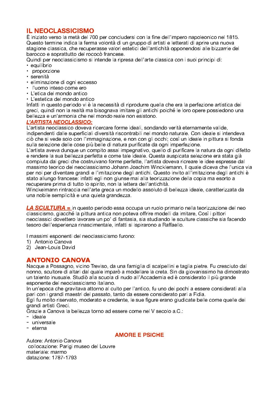 IL NEOCLASSICISMO (STORIA DELL’ARTE)