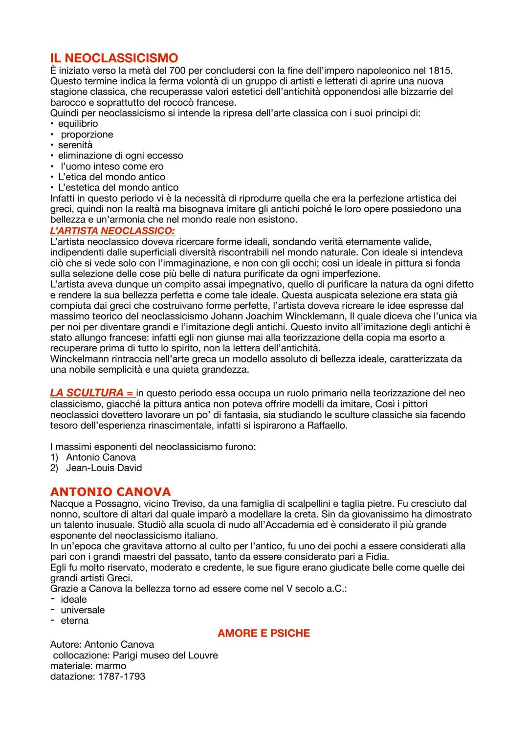 IL NEOCLASSICISMO
È iniziato verso la metà del 700 per concludersi con la fine dell'impero napoleonico nel 1815.
Questo termine indica la fe
