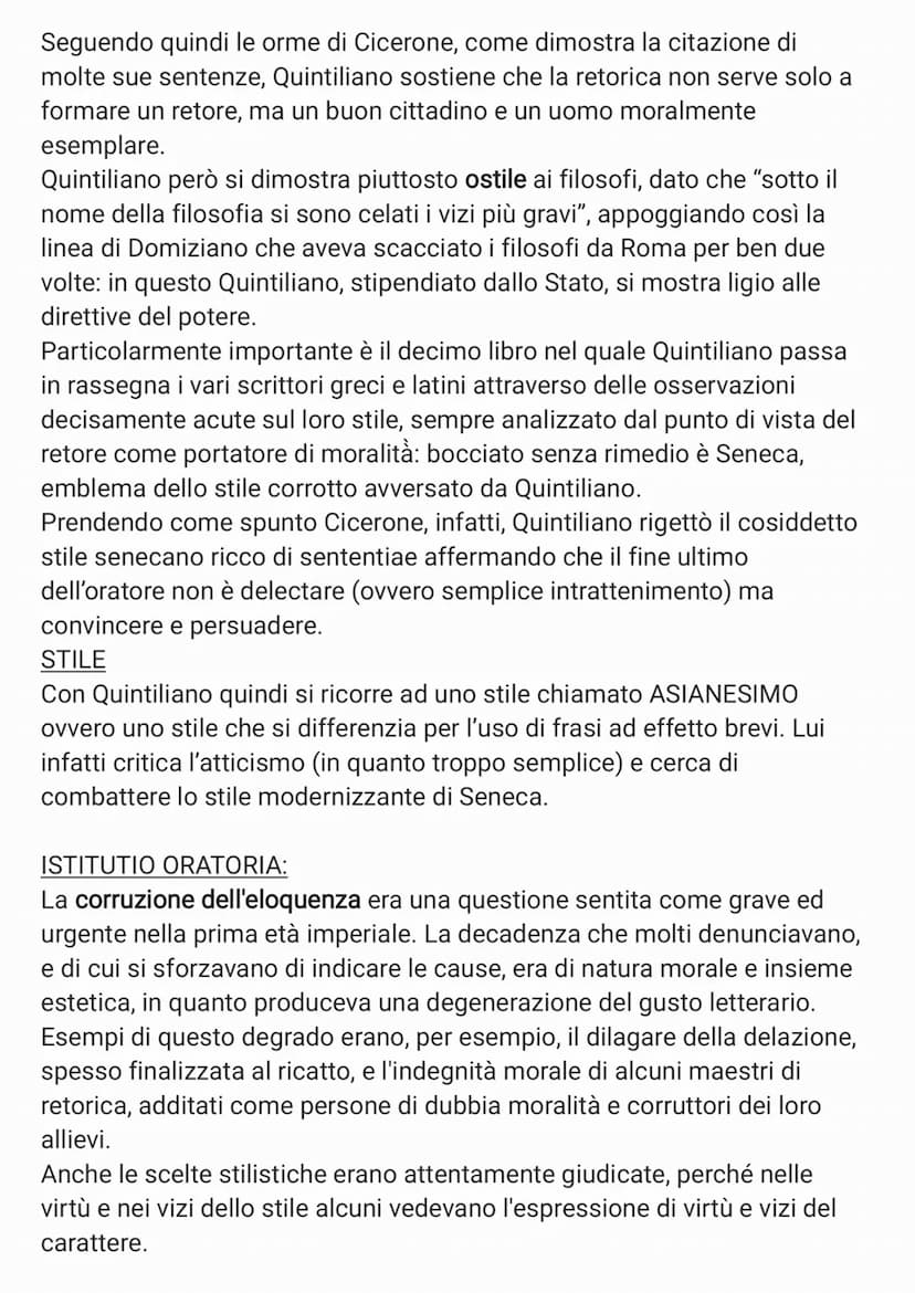 QUINTILIANO:
Quintiliano è stato un oratore romano e un maestro di retorica, il primo ad
essere stipendiato dallo stato.
Nasce nel 35 d.C. i