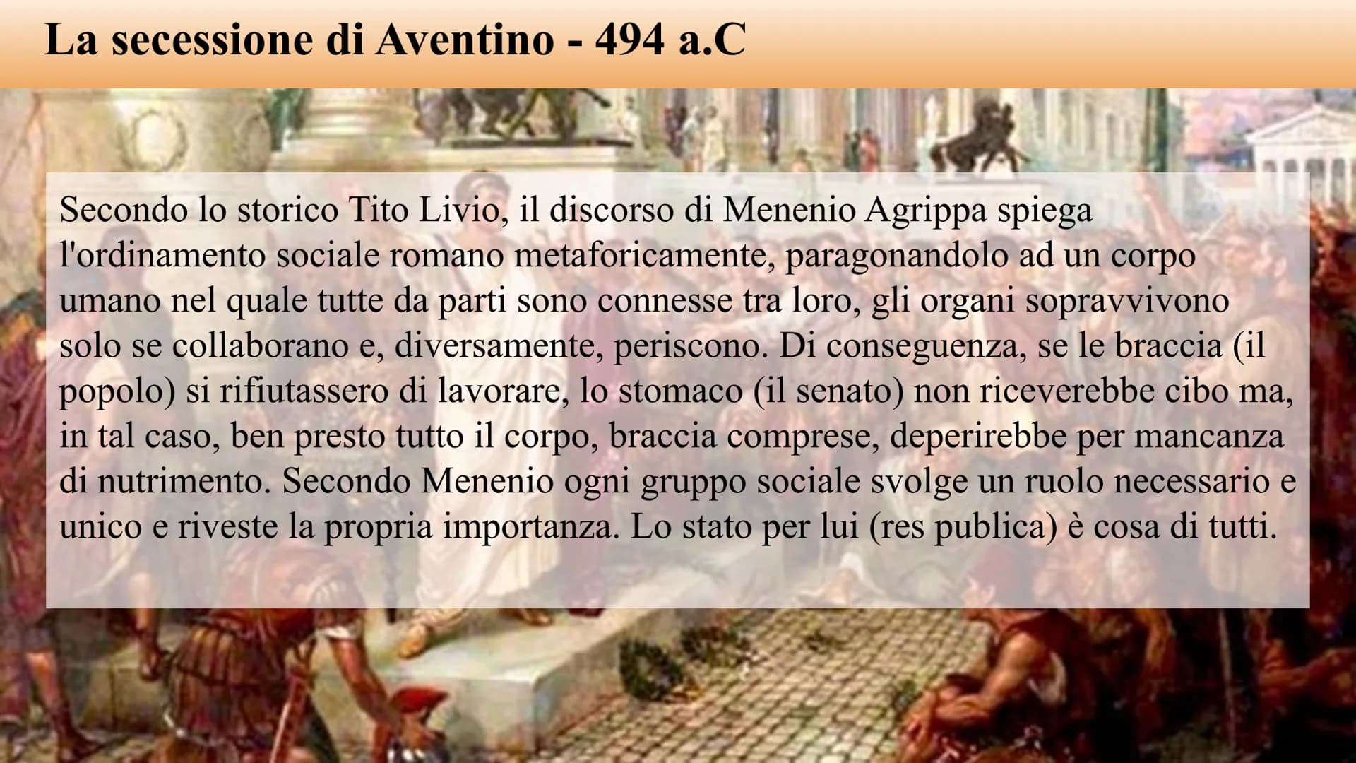 Le conquiste della plebe
Roma dal 509 a.C. al 287 a.C. PATRIZI, PLEBEI e SCHIAVI
La società romana era divisa in 3 classi sociali principali