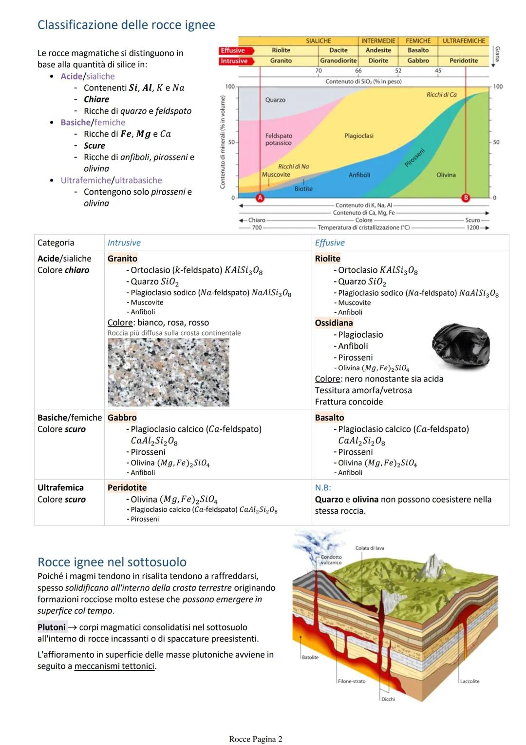 # Rocce

Roccia → aggregato solido e compatto di uno o più minerali.

La genesi distingue le rocce in tre categorie:

*   rocce magmatiche o