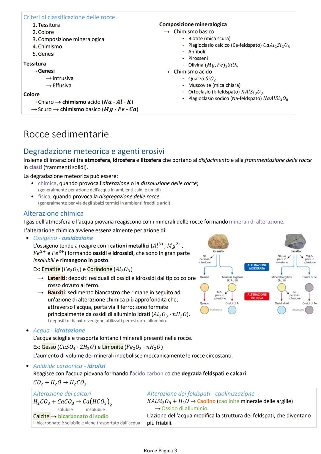 # Rocce

Roccia → aggregato solido e compatto di uno o più minerali.

La genesi distingue le rocce in tre categorie:

*   rocce magmatiche o