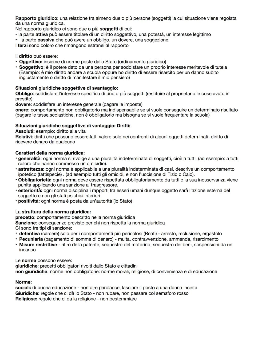 
<p>Il diritto è l'insieme delle regole poste dallo Stato per garantire la convivenza stabilendo i comportamenti da tenere e quelli da evita