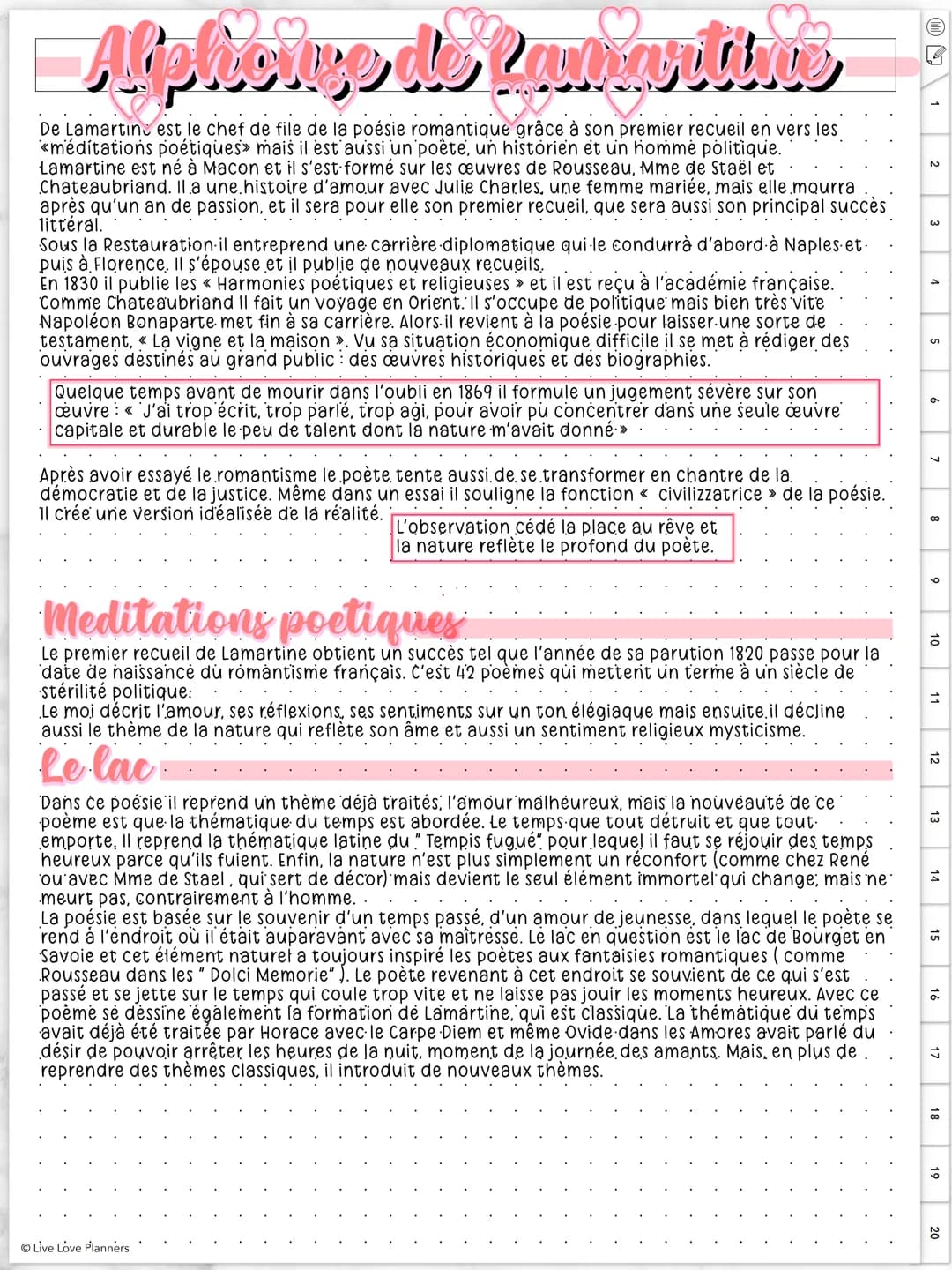 Alphiolye de Rambauimus
Lampartime
De Lamartine est le chef de file de la poésie romantique grâce à son premier recueil en vers les
<médítat