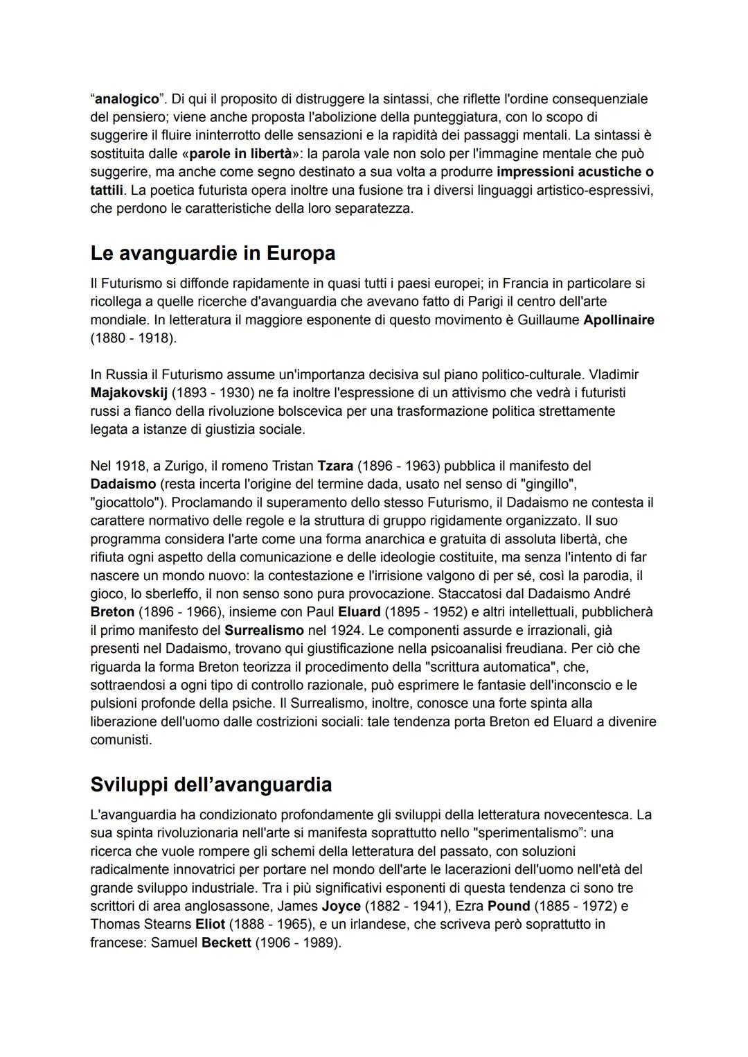 # Avanguardie, futurismo e crepuscolarismo

## La stagione delle avanguardie

Si definiscono avanguardie alcune tendenze letterarie e artist