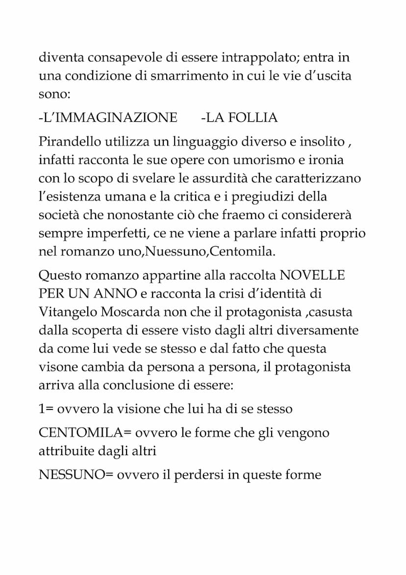 
<h2 id="unonessunocentomiladiluigipirandello">Uno, Nessuno, Centomila di Luigi Pirandello</h2>
<p>Luigi Pirandello, nato nel 1867 ad Agrige