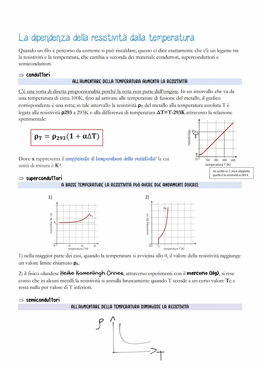 LA SECONDA LEGGE DI OHM
Oltre alla prima legge, Ohm ha scoperto sperimentalmente la seconda legge, che mette in relazione la
resistenza di u