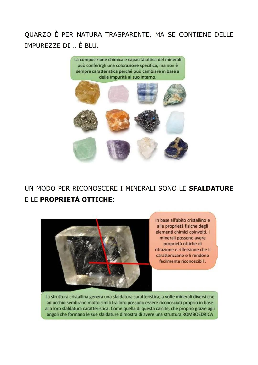 # I MINERALI

➤ CHE COSA SONO I MINERALI?

➤ QUAL È LA STRUTTURA DEI MINERALI?

➤ COME SI CLASSIFICANO I MINERALI?

➤ COME SI FORMANO I MINE