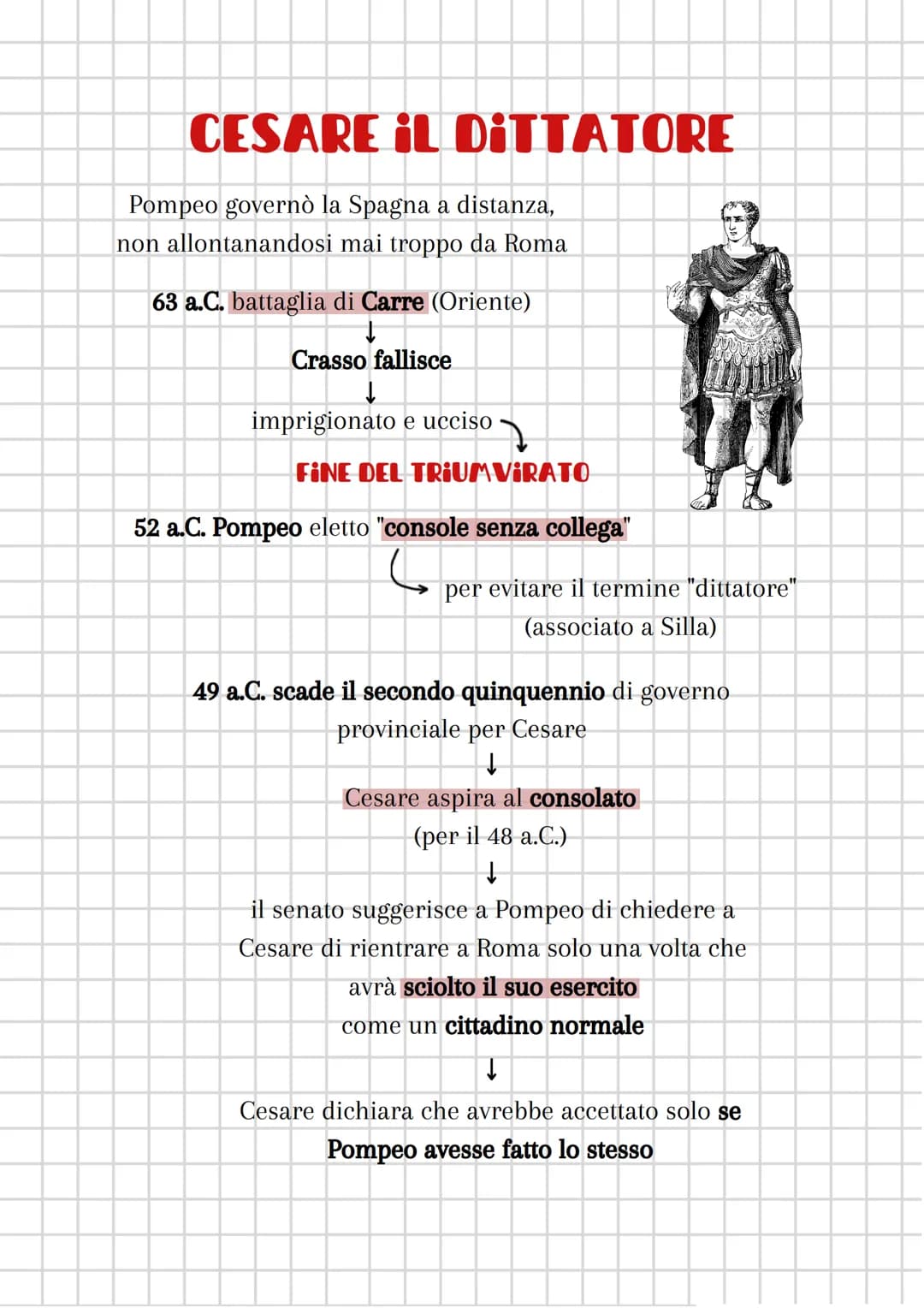 CESARE IL DITTATORE
Pompeo governò la Spagna a distanza,
non allontanandosi mai troppo da Roma
63 a.C. battaglia di Carre (Oriente)
Crasso f