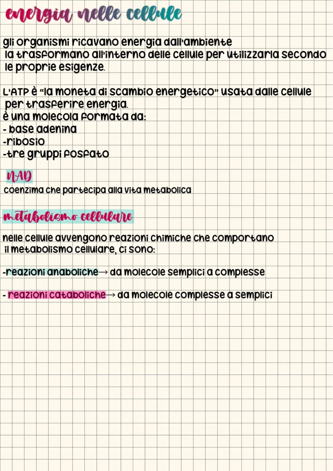  Metabolismo cellulare