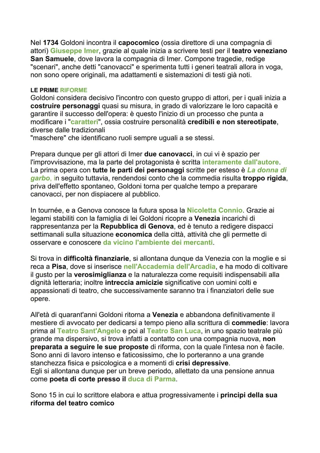 GOLDONI
L'AMBIENTE VENEZIANO:
Nel corso del XVIII secolo Venezia perde progressivamente importanza nella
politica internazionale: dopo una p