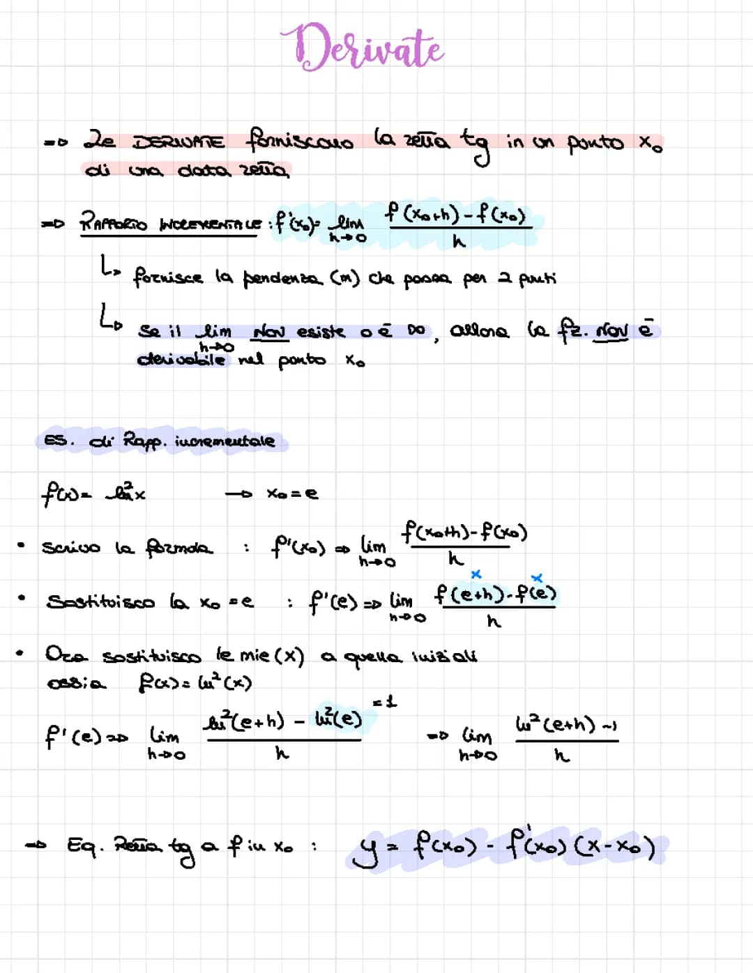 Guida facile sulle derivate e le formule importanti