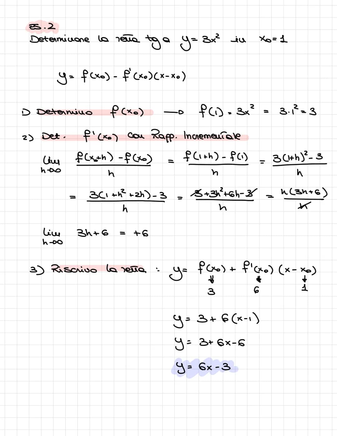 
<p>Derivatives provide the tangent line to a given point. The incremental ratio f'(x) = lim h40 L₂ Lo f (xo+h)-f(xo) h provides the slope (