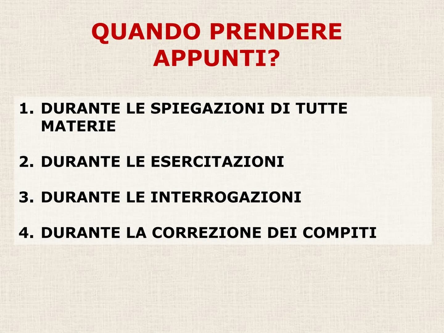 C) PRENDERE APPUNTI La MEMORIA e l'ATTENZIONE NON BASTANO...
Nel giro di 24 ore si dimentica circa il 75
% di quello che si legge o si ascol