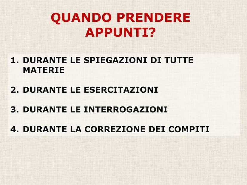 C) PRENDERE APPUNTI La MEMORIA e l'ATTENZIONE NON BASTANO...
Nel giro di 24 ore si dimentica circa il 75
% di quello che si legge o si ascol