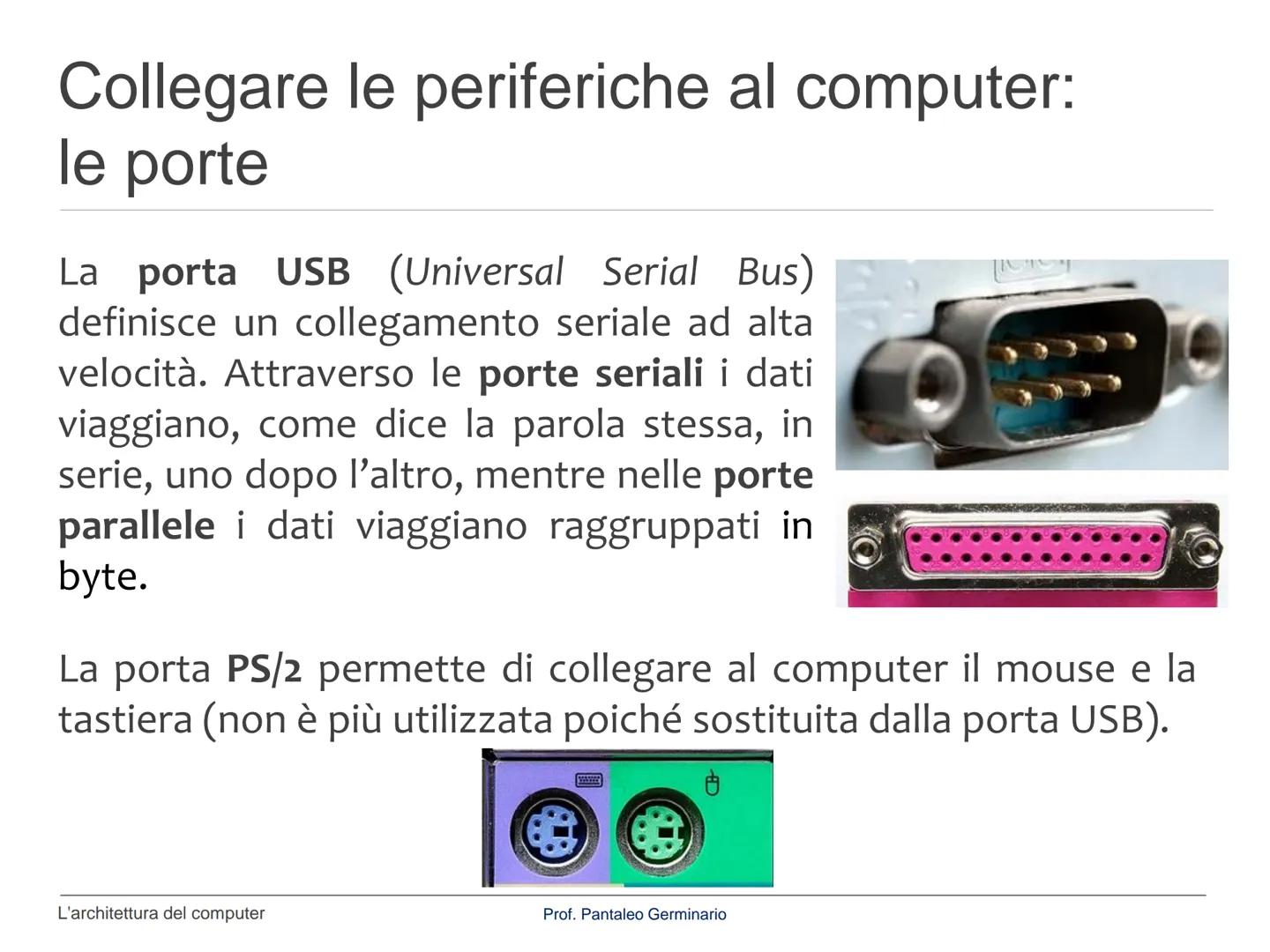 Informatica
L'architettura del computer Il computer
Il computer è una macchina costituita da dispositivi di diversa
natura (meccanici, elett