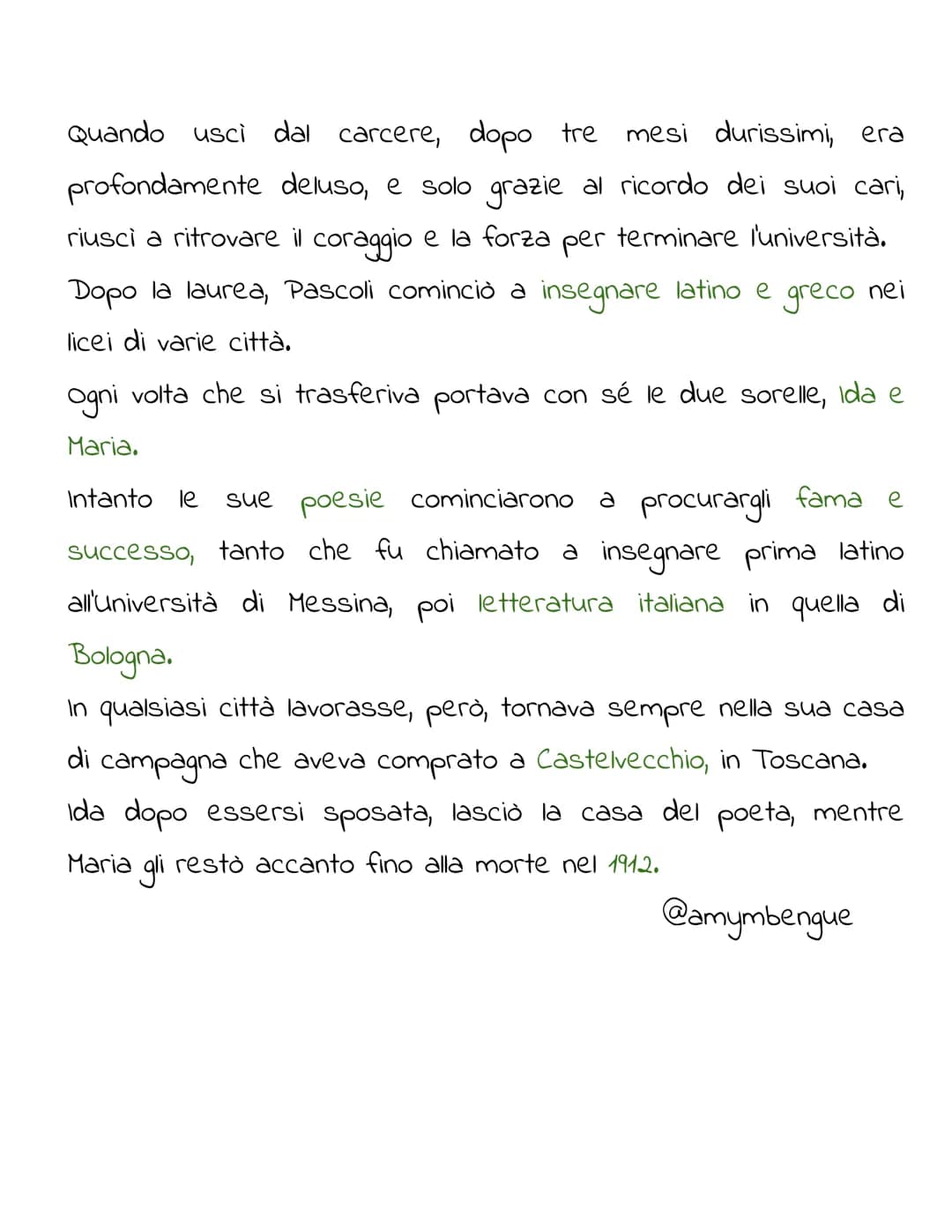 GIOVANNI PASCOLI
Giovanni Pascoli nacque nel 1855 a San Mauro
di
Romagna, dove trascorse un'infanzia serena.
Un giorno, però, quando Giovann