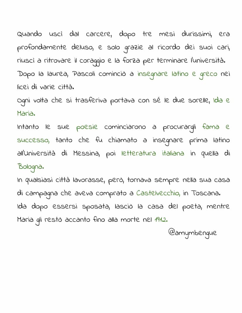 GIOVANNI PASCOLI
Giovanni Pascoli nacque nel 1855 a San Mauro
di
Romagna, dove trascorse un'infanzia serena.
Un giorno, però, quando Giovann