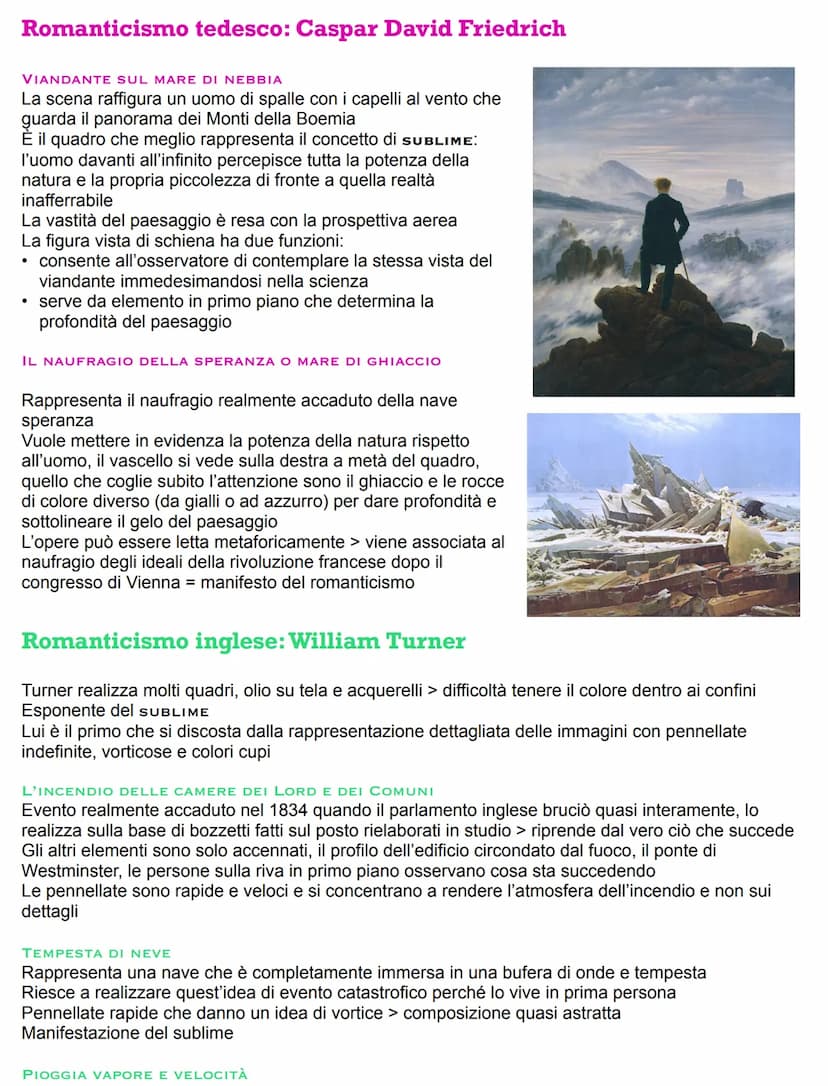 Romanticismo > è uno dei primi movimento che mette in luce il sentimento individuale
dell'artista
inizia intorno al 1830, anche se già delle