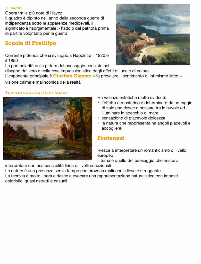 Romanticismo > è uno dei primi movimento che mette in luce il sentimento individuale
dell'artista
inizia intorno al 1830, anche se già delle
