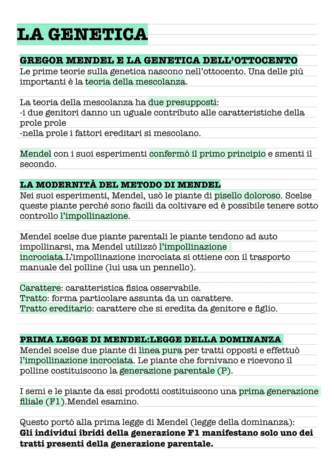 le leggi di mendel 