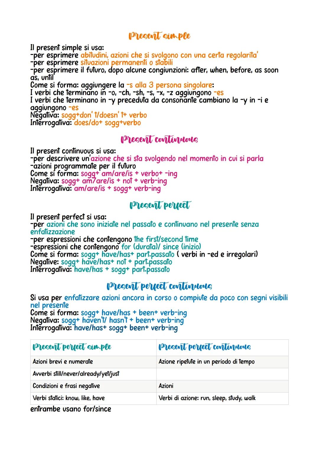 Il present simple si usa:
Present simple
-per esprimere abitudini, azioni che si svolgono con una certa regolarita'
-per esprimere situazion