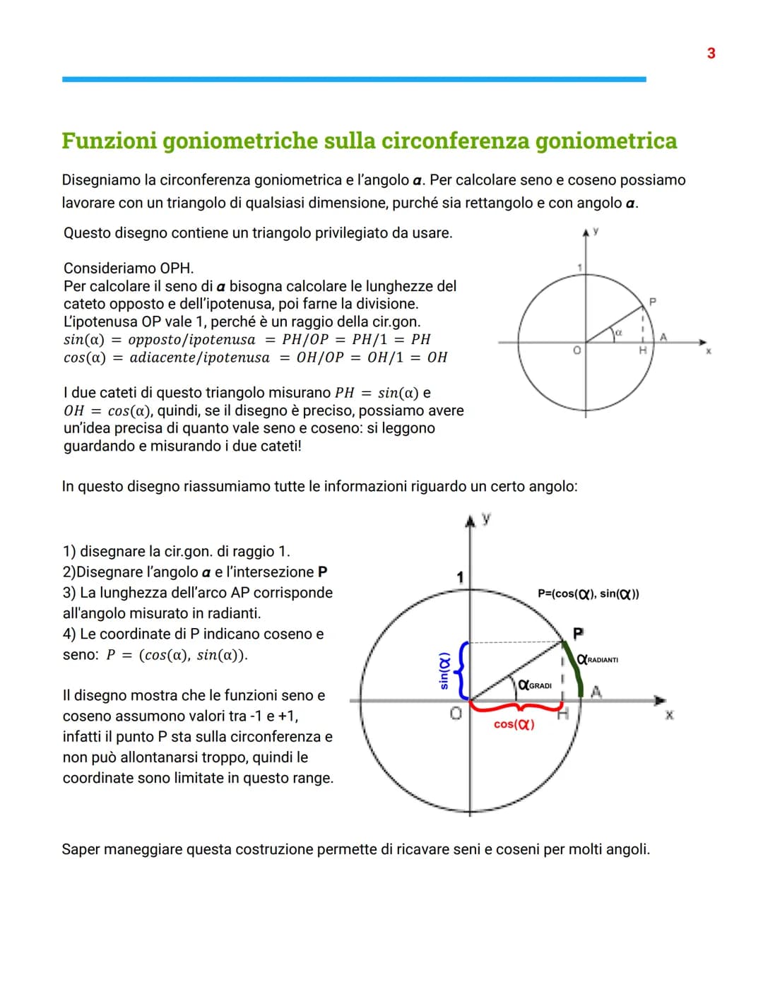 Goniometria
Gradi e radianti
Per misurare un angolo siamo abituati a utilizzare i gradi
sessagesimali, come 60°, 90°, 180°...
Invece di misu