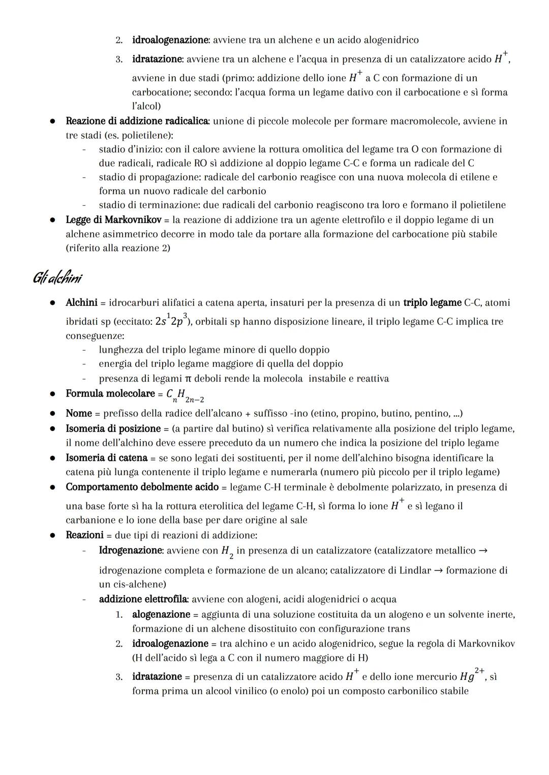 Gli idrocarburi
Idrocarburi = composti organici costituiti esclusivamente da atomi di C eH. Divisi in tre classi:
Idrocarburi alifatici = co