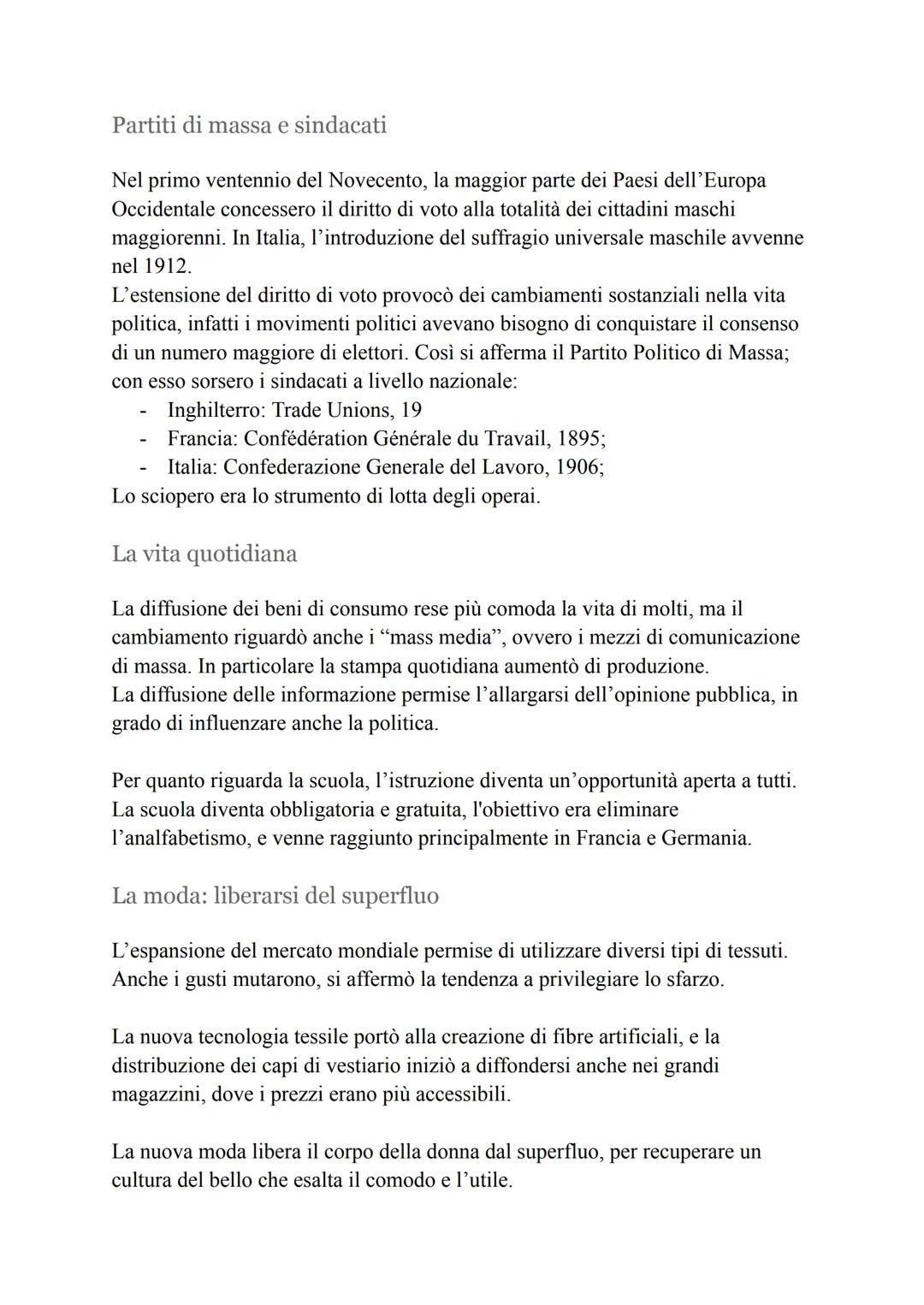 La società di massa
La società di massa è caratterizzata da una diffusione di massa dei prodotti di
consumo, disponibili illimitatamente. In
